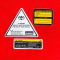 Toyota Corolla engine room bonnet stickers 3 pcs. 
