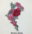 Rose Flower Body Pink iron on  Sew On Embroidered Applique Patch for ladies dress suit t shirt jeans badge. 
