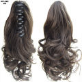 Long hair claw clip ponytail for women - clip on extension - Natural Brown Color. 