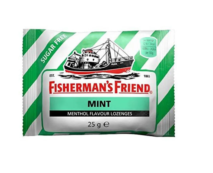 Fisherman's Friend Lozenges Mint, Sugar-Free & Vegan, Sweets for Fresh Breath 25 GM