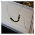 Hunts Best Trendy Green Zircon Adjustable Necklace for Girls and Women. 