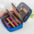 72 Slots Colored Pencil Case High Capacity Zipper Pens Pencil Case Black. 