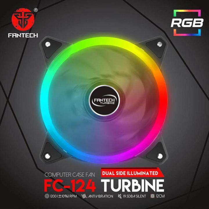 Factory price FANTECH FC-124 PC Desktop Tower Computer Fan Case Cooling Fan Unit Colorful LED