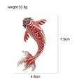 Red Enamel Fish Brooches for Women Large Carp Pins Animal Style Brooch Fashion Jewelry Coat Broch. 