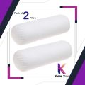 Pack of 2 Best Quality White Gao Pillows (Bolsters) filled with Ball Fiber Polyester for Sleeping, Back Support During Reading, Sitting 10 x 28 Inch. 