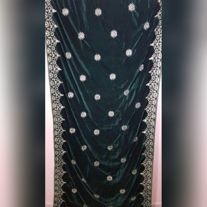 Velvet Shawl - New Design - Green