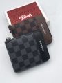 Wallet for Men | Boweisi Style High-Quality Wallet | Check Design Wallet | Spacious Wallet | Top Zipper | Cardholder. 