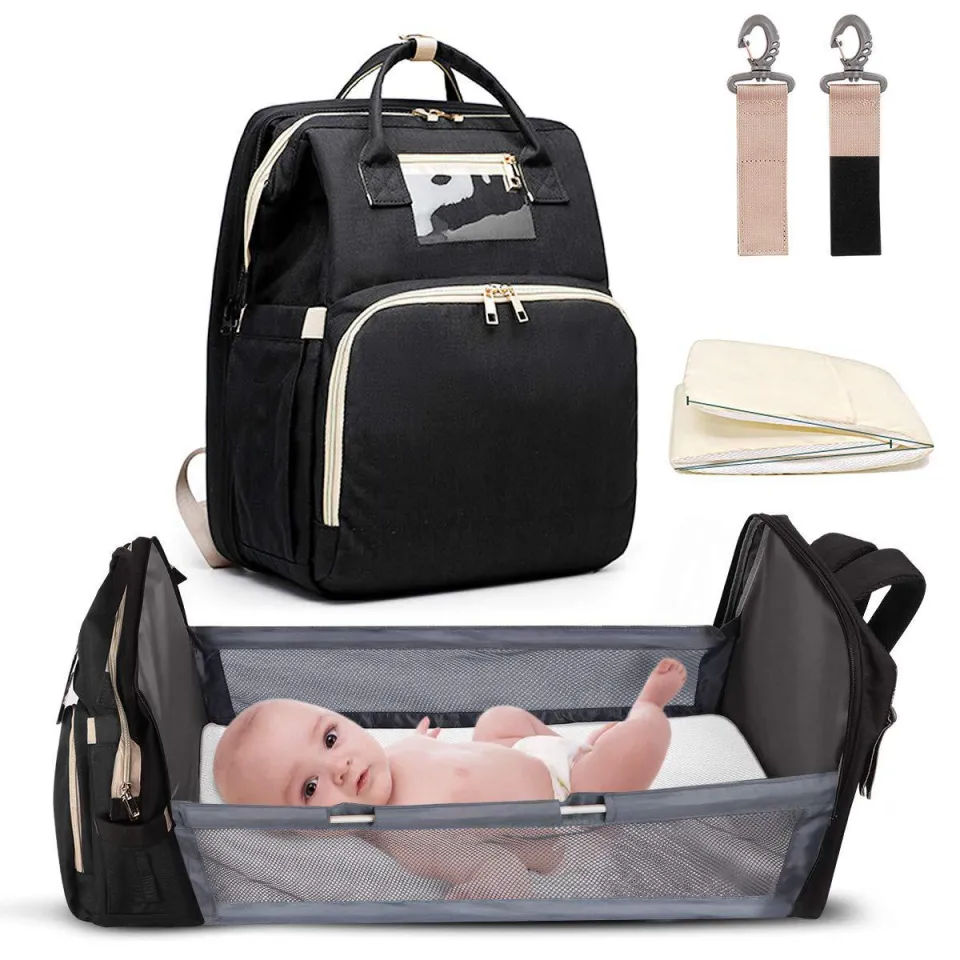 Baby portable bed diaper bag backpack bassinet with stroller straps for travel sale