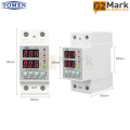 TOMZN Din Rail Dual Display Adjustable Over Voltage Current and Under Voltage Protective Device Protector Relay TOVPD1-60-EC 60A 220V 230V Surge Protector. 