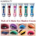 HUXIABEAUTY Pack of 6 Neon Colors Eye Shadows For Girls  And Women. 