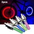 2 Pcs Cycle Bike Glow In The Dark Car Tyre Valve Cap Motion Running Sensor Activated Wheel Spokes Neon LED Light. 