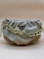 New Trending Stylish Crossbody Metal Chain Design Strap Mini Shoulder Handbags | Hand Bag For Girls, Ladies, Women | Bags For Girls Women Ladies | Female Embroidery Travel Zipper Leather Handbag | Best Gift for Her. 