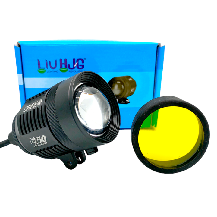 1-PC KZ30 CREE 40W White with Yellow Lens Adjustable Motorcycle LED Headlight Zoom in Out Fog Light