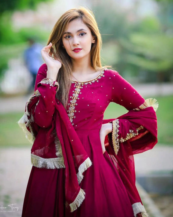 Women%20Party%20Formal%20Wear%20Neck,%20Sleeves%20Embroidered%20with%20Pearls%20Attached%20Long%20Maxi%20With%20Lace%20Work%20Dupatta%203pc%20Dress%20For%20Her%20-%20Image%205