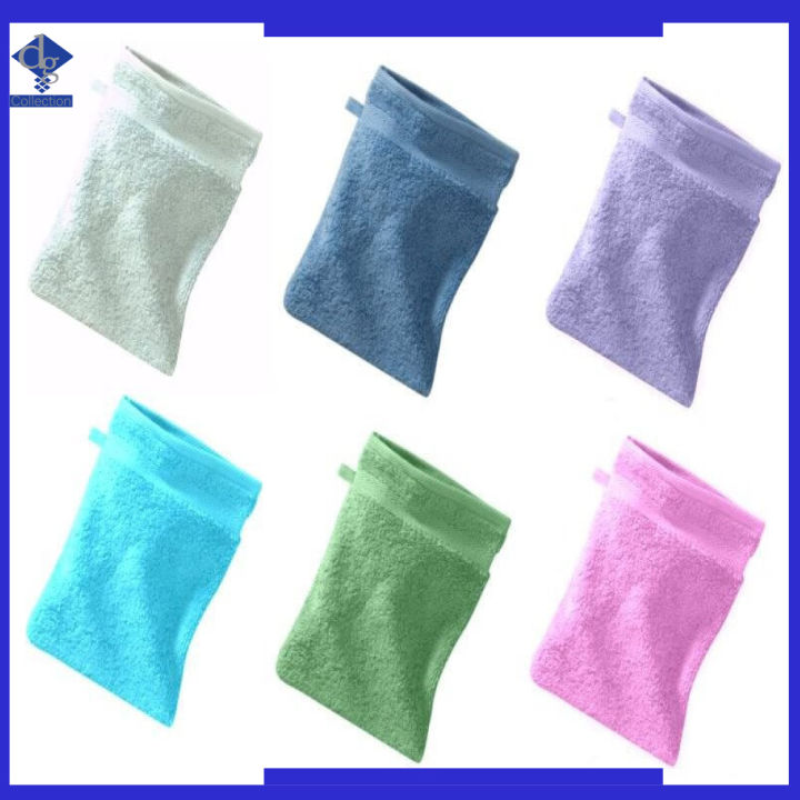 Bathing-Gloves Cotton Terry Bath Mitt Shower-Gloves, Scrubber Shower Bath mitt, Reusable Bath Mitts Terry Scrub Shower Gloves, Bathing-Gloves Exfoliating Mitt, 100% Cotton European Style Bath Mitts with Loop.........(D G Collection)....