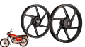 Motorcycle Honda cg125 self/ classic  Alloy rims ( Big hub / imported quality black Trs black polished wheel rims ). 