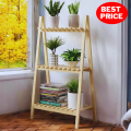 New Wooden Plant Stand 2tire & 3Tier Foldable Flower Pot Display Solid Wood Floor Shelf Rack Two-Three layer Storage Balcony Folding Flower Stand. 