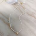 [ New ]3mm Very Fine Pearl Necklace   Titanium Steel Colorfast Shijia Vintage Clavicle Chain All-Match Small Bead Necklace for Women. 