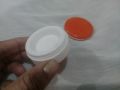 3pcs 10g empty Jar Orange cap Milky White round about 6 inch for skin care cream portable cosmetic empty jar pot box, colored makeup nail art cosmetic empty container with Orange lid 10g jar. 