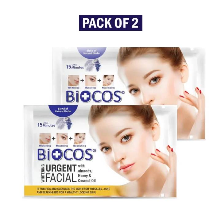 Biocos Dermacare Brightening Moisturizing Facial Sachet - Skin Brightening Formula for All Skin Types (Pack Of 2)