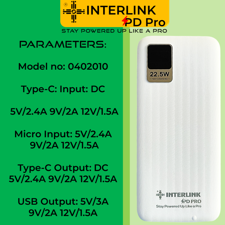 Interlink%20PD%20Pro%2022.5W%2010,000mAh%20Power%20Bank%20%7C%20Qualcomm%20Quick%20Charge%203.0%20%7C%20Premium%20Quality%20-%20Image%206