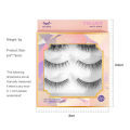 3pair 3D false eyelashes lashes invisible band mink lashes reusable false eyelashes Makeup in Bulk eauty tools. 