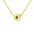 A-Z Heart Shape Pendant Necklace - Stainless Steel - Initial Letter Necklace. 