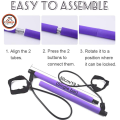 Portable Pilates Bar Kit with Resistance Bands – Studio Reformer Stick for Home Gym Full Body Training (Multicolor). 