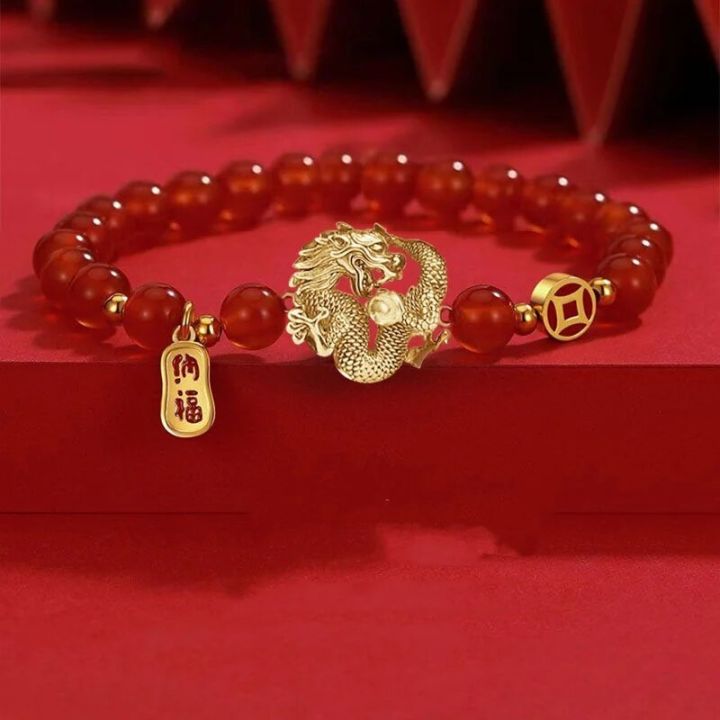 2024 Chinese Year of the ragon rats for Women Luy ed eaded Animal andmade rats Friendship lessing Jewelry ifts