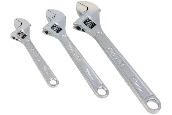 Adjustable Wrench - Chrome Spanner -Screw Pana- 6" 8" 10"