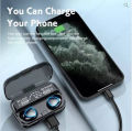 Original M10 Earbuds with Power bank - M10 TWS wireless airpods with high sound quality & touch sensor - Wireless Air buds Good quality and beautiful design - TWS M10 Bluetooth Wireless Earbuds. 