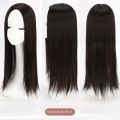 Middle Part Topper Hairpiece Heat Resistant Fiber Hair Extension Synthetic Long Straight Hair Clip-In Natural Invisible Clourse Hairpieces Women. 