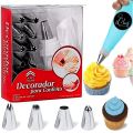 Nozzle Set Cakeware Piece Cake Decorating Set Frosting Icing Piping Bag Tips With Steel Nozzles. 