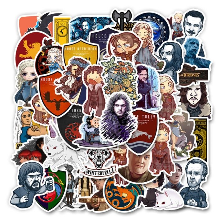 Game%20Of%20Thrones%20TV%20Show%20Stickers%20Decals%20Skateboard,%20Laptop,%20Suitcase,%20Motorcycle%2010/25Pcs%20-%20Image%204