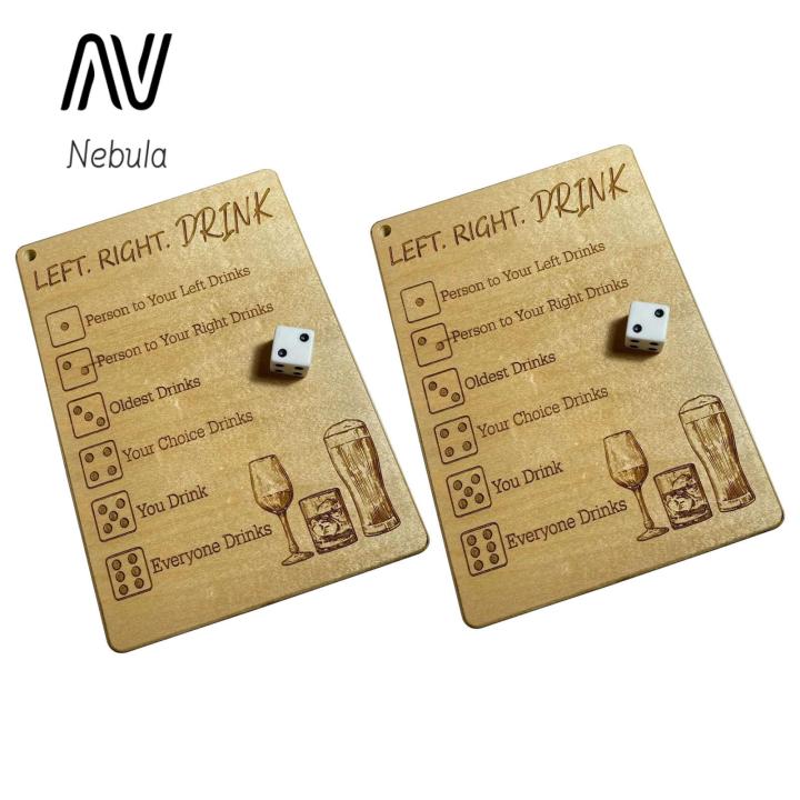 Nebula Supreme Couple Drinking Game Interactive Wooden Dice d Tray Set for Fun Game Night with Friends Family Perfect for Couples Adults Party Essentials Left Right Drinking Game