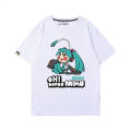Anime Hatsune Miku Cotton T-shirt Cartoon Couple Print Short-sleeved T-shirt Women and Men Harajuku with Style Couple Loose. 