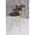 Mdf Wood Round Nesting Table With Metal Stand 1 Pcs / Set of 3 Round table Table Decoration coffee table round coffee table dining table Nesting table set Side Table Coffee Table nesting table Decor. 