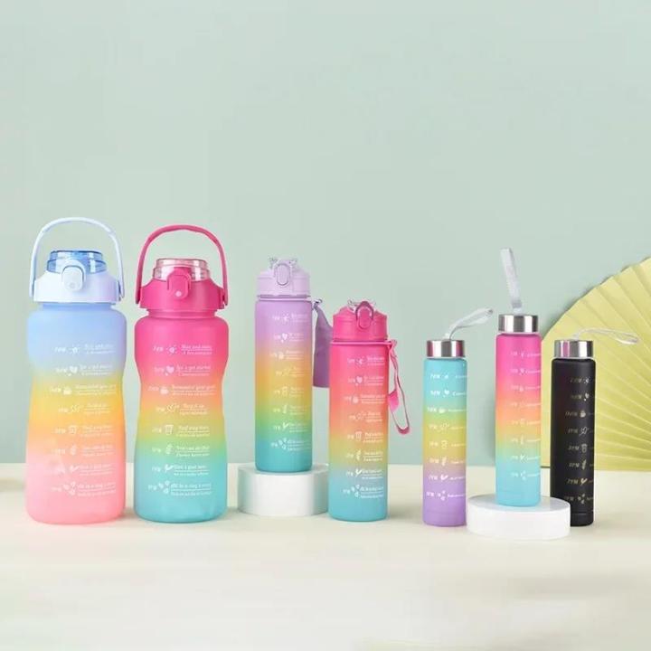 Water bottle color water bottle squeeze plus 1PC 3 model black gradient lun inspirational college water bottle with straw cute