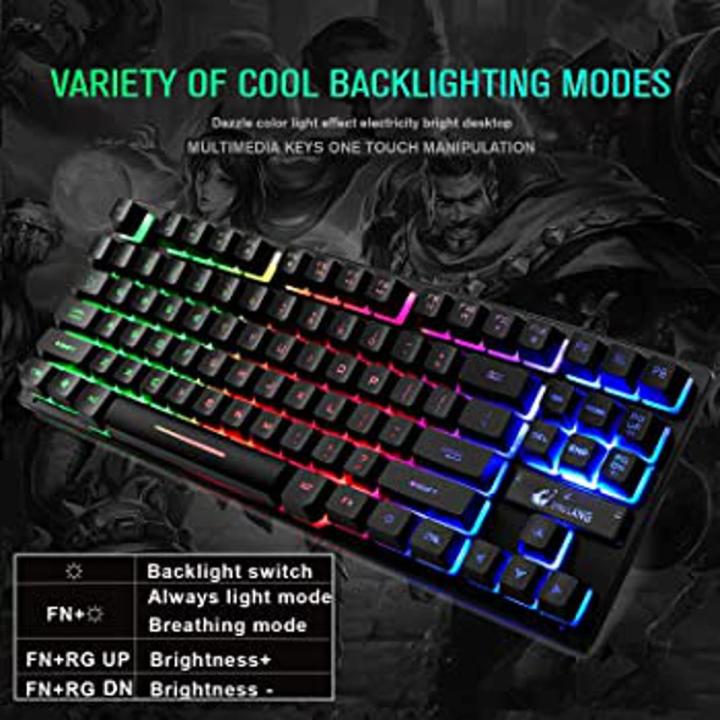 Best Gaming Keyboard RGB - Cheap mechanical feeling, Membrane Back Light Gaming Key Board in Low Price (glowing luminous buttons)