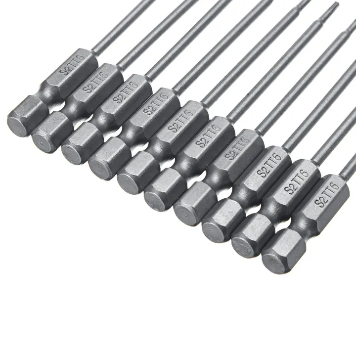 10pcs%201/4"%20Torx%20Screwdriver%20Bit%20Set%20Hex%20Security%20Magnetic%20Head%20Extra%20Long%2075MM-TT6%20-%20Image%205