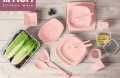 Limon 8 persons Picnic Set 85-Pieces Plastic  Party ( Iran ) Pink White Gray Beige. 