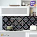 Gift City Presents Flower Silver Foil Tile Stickers Multiple Quantity - 12x12 cm Pattern Design Wall Decorative Bathroom, Kitchen Sticker Wall Wallpaper Border Decoration. 