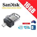 SanDisk OTG Flash Drive 16GB / 64GB Ultra Dual Drive USB 3.0 Disk OTG Micro to Usb Pen Drive Stick for Smartphone Laptop. 