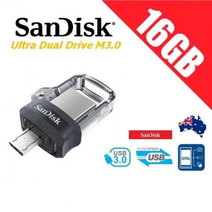 SanDisk OTG Flash Drive 16GB / 64GB Ultra Dual Drive USB 3.0 Disk OTG Micro to Usb Pen Drive Stick for Smartphone Laptop