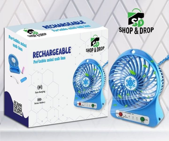 Portable Mini Fan Charging rechargable battery with usb cable