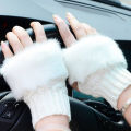 Wool Gloves Fancy Winter Women Grils wool glovs Gloves Knitting Woo wool glovs Keep Warm Short Mitten Fingerless Lady Girl Half Finger Gloves Rabbit Lady hand Gloves Random Colour. 