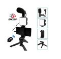 Complete Smartphone Vlogging Kit – Includes LED Light, Microphone, Tripod, and Phone Holder. Perfect Starter Kit for YouTube, TikTok, and Instagram Videos, Bringing Professional Quality to Your Filming on the Go!-2449. 