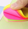 Pack of 1 / 100 Sheets - Heart Shaped Multicolor Sticky Notes, Writing Pads 3X3 inch. 