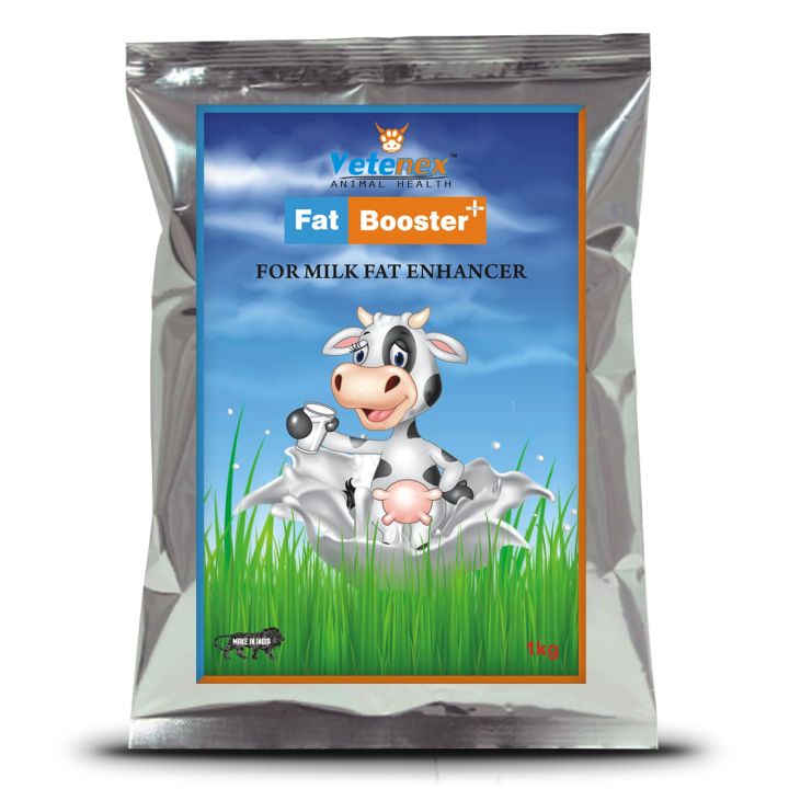 VETENEX Fat Booster Plus - 2kg  White Powder 99 Percent Bypass Fat Energy, Rumen Fat & Milk Boost Powder Supplement for Cattle, Cows, Buffalo and Farm Animals