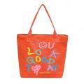 Yfashion Women Canvas Tote Bag Trendy Rainbow Letters Printing ple Casual Shoulder Bag. 